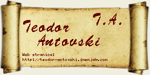 Teodor Antovski vizit kartica